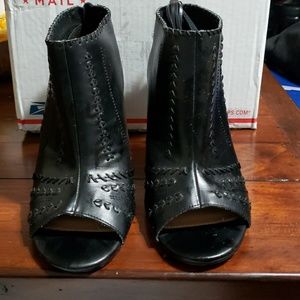 Black Peep Toe Booties